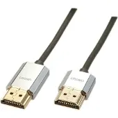 Lindy HDMI Anslutningskabel HDMI-A-kontakt, HDMI-A-kontakt 4.50 m Grå 41676 4K UHD, OFC-ledare, Rund, dubbelt skärmad, extremt tunn, guldpläterad kontakt,