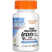 Doctors Best , High Absorption Iron with Ferrochel, 27 mg, 120 Tabletter