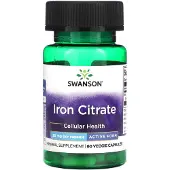 Swanson Health , Järn Citrat, Aktiv Form, 25 mg, 60 Veggie Capsuler