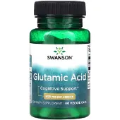 Swanson Health Glutamisk Syra, 500 mg, 60 Veggie Caps