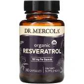 Dr. Mercola , Ekologiskt Resveratrol, 100 mg, 30 Kapslar