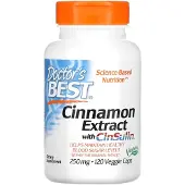 Doctors Best , Kanel extrakt med Cinsulin, 120 vegetariska kapslar (250 mg per kapsel)