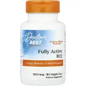 Doctors Best , Fullt Aktiverat B12, 1 500 mcg, 180 Vegetabiliska Kapslar