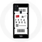 MANIACASE Coque Samsung Galaxy A21S Billet d'avion Istanbul