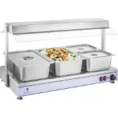 Royal Catering Värmeplatta med 4 halogenlampor - 2000 W - rostfritt stål