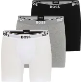 BOSS för män. 50538142 Pack 3 Boxershorts Power vit, grå, svart (L), Hemkläder, Bomull