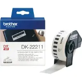 Brother DK-22211 etiketter | svart text - vit etikett | 29mm x 15.24m (original)