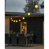 Konstsmide Ljusslinga E27 med 10 LED-lampor, solpanel & fjärrkontroll