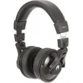 Omnitronic SHP-740DJ Over Ear hörlurar Sladd Stereo Svart DJ