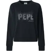 Pepe Jeans för kvinnor. PL581466 Luna sweatshirt svart (XS), Casual, Bomull