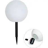 QAZQA Utomhuslampa vit 25 cm inkl LED IP44 solcell RGBW - Ludger