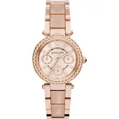 Michael Kors MK6110 Parker Pink Dial Two Tone Ladies Watch