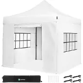 Vonroc Easy-Up Partytält - 3x3 m | Set inkl. sidoväggar - Vit