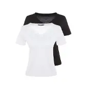 Trendyol T-shirt svart / vit