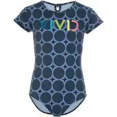 Vivid Baddräkt marinblå / duvblå / kiwi / lax