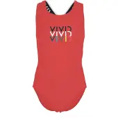 Vivid Baddräkt mörkgrön / röd / svart / vit