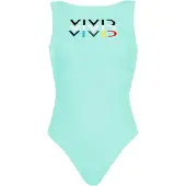 Vivid Baddräkt aqua / röd / svart / vit