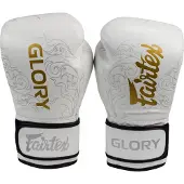 SuperMerchantEU Fairtex Glory Kickboxningstävling Träning Boxningshandskar Vita 14OZ