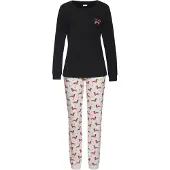 LASCANA Pyjamas ljusbrun / svart / vit