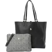 U.S. POLO ASSN. Shoppingväska 'Malibu' grå / svart