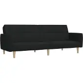 vidaXL 2-sits bäddsoffa svart tyg 375786