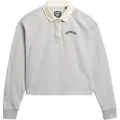 Superdry för kvinnor. W2012352A Rugby polotröja vit (S), Casual, Grå, Bomull, Lång ärm