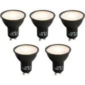 LUEDD Set med 5 GU10 LED-lampa svart 7W 610 lm 3000K