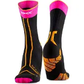X-socks - Trail running kläder - Trail Run Terraskin Expert Crew Black/Fluo Pink/Blazing Orange för UnisexSilikon - Storlek 39-41 - Rosa