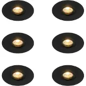 QAZQA Set med 6 Modern infälld svart 12 cm - Buco