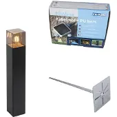 QAZQA Stående utomhuslampa svart 50 cm IP44 med rökglaseffekt - Danmark