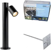QAZQA Utomhuslampa svart 45 cm justerbar IP44 - Solo