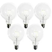 LUEDD Set med 5 E27 Dimbar LED-spiralglödlampa G125 5W 450lm 2200K