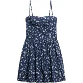 Superdry för kvinnor. W8011971A Cami-klänning marinblå (XXS), Casual, Bomull, Ärmlös / Hängselbyxor, Marino