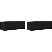 vidaXL TV-bänkar 2 st svart ek 80x31x25,5 cm konstruerat trä