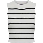ONLY Broderad topp 'Majli' svart / vit