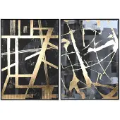 Home ESPRIT Tableau moderne - HOME ESPRIT - 103 x 4,5 x 143 cm - Multicolore - 2 unités - Design contemporain ren