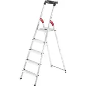 Hailo L60 StandardLine 8160-507 Aluminium Klappstege med trappsteg inkl. verktygsbricka Arbetshöjd (max.): 2.8 m Silver, Röd, Svart EN 131 5.1 kg
