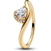 Pandora Wish and Wave wavy hjärtring 163660C01-52