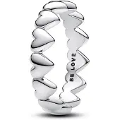 Pandora Moments Row of Hearts sterling silver ring 193427C00-56