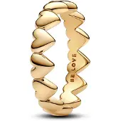 Pandora Moments Row of Hearts 14k gold-plated ring 163427C00-54