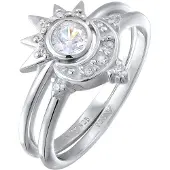 Elli Ring 'Sonne und Mond' silver / transparent