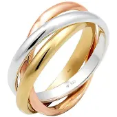 Elli Ring 'Trio' guld / roséguld / silver