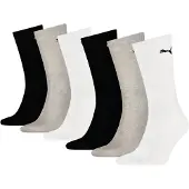 Puma Strumpor Crew 6-pack - Svart/Vit/Grå, storlek 35-38