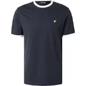Lyle & Scott Ringer Kortärmad T-shirt i Bomull - Marinblå