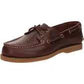Timberland för kvinnor. TB0A2Q9XEIW1 Klassiska båtskor i brunt läder (41.5 W), Hud, Karta, Nyckelband, Casual