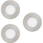 Eglo connect Fueva-C LED infälld spotlight 8,6 cm, set om 3 Connect Fueva-C, dimbar, Aluminium / grå / zink, Vardagsrum / matsal, Metall, Modern, Smarta hem inbyggnadsspotlight