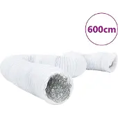 vidaXL Ventilationskanal, aluminium och PVC, 6 m, Ø10 cm