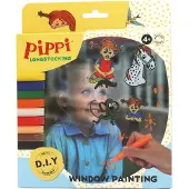 Peppi Pitkätossu Pippi Fönstermålning