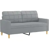 vidaXL 2-sitssoffa ljusgrå 140 cm tyg