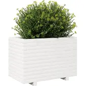vidaXL Odlingslåda vit 70x40x49,5 cm massiv furu
